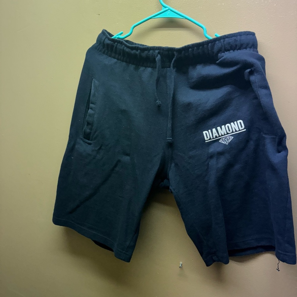 Diamond Supply Co Black Athletic Shorts Relaxed Fit